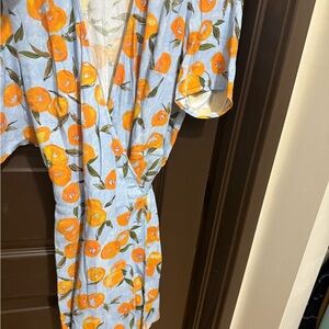 Rouje Blue and Orange Midi Dress